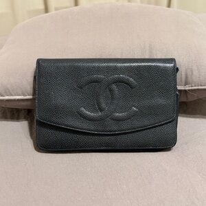 CHANEL Black Leather Clutch
